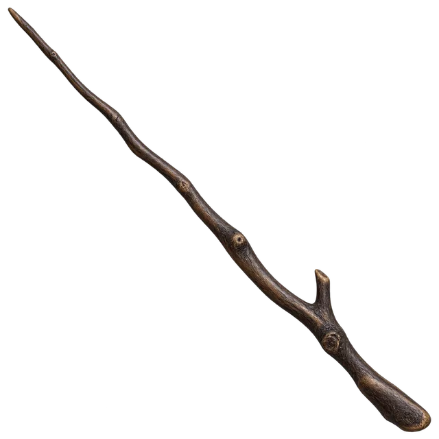 an almost straight wooden stick