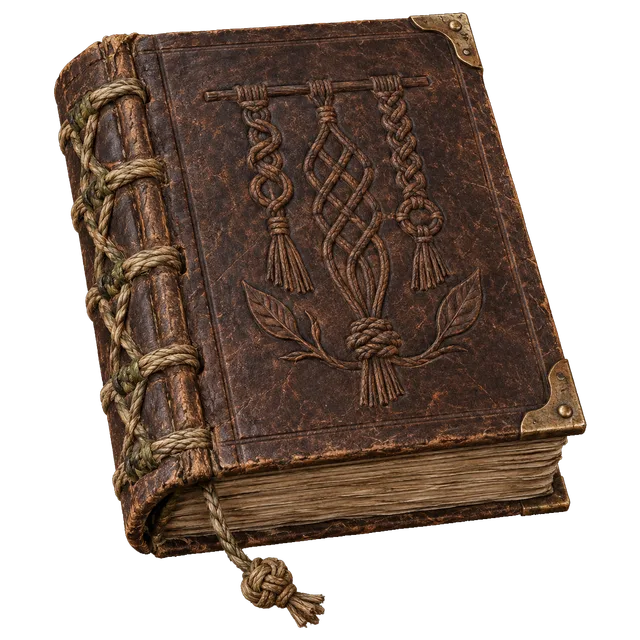 a decorated brown leather book